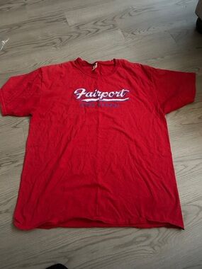 Hanes Red Fairport Graphic Crewneck Short Sleeve Tee